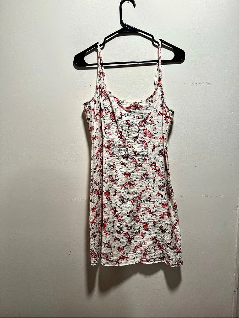 A New Day Floral Mini Dress Cream & Red Medium Like New